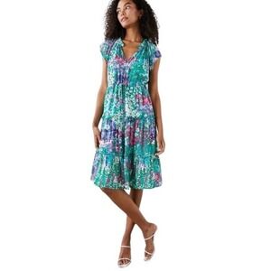 Rails Juni Floral Tie Waist Midi Dress - Gardenia Floral -medium - $238